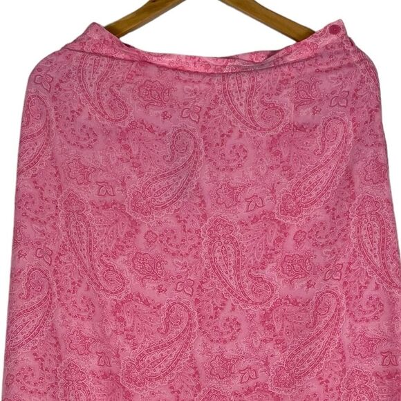 Vintage Talbots Silk Skirt Size 8 P NEW Paisley Pink‎ No Slit Y2K Fairy - Picture 5 of 8